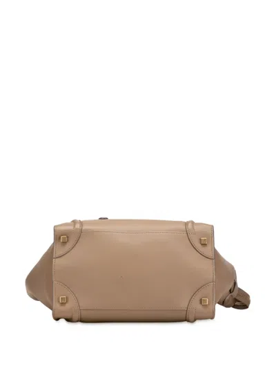 Pre-owned Celine 2012 Mini Smooth Calfskin Luggage Tote Bag In Brown