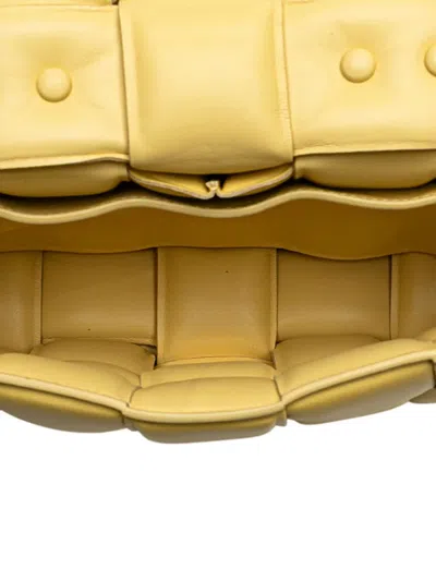 Pre-owned Bottega Veneta 2012-2025 Nappa Intrecciato Padded Chain Cassette Satchel In Yellow
