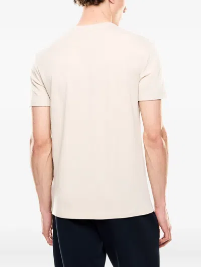 Ea7 Logo-embroidered T-shirt In Neutral
