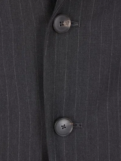 Auralee Pinstripe Blazer In Black