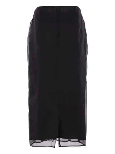 Cecilie Bahnsen Ruffled Midi Skirt In Black
