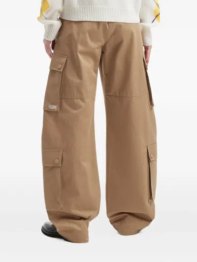 Msgm Denim Trousers With Multicoloured Thread Detail In Nude