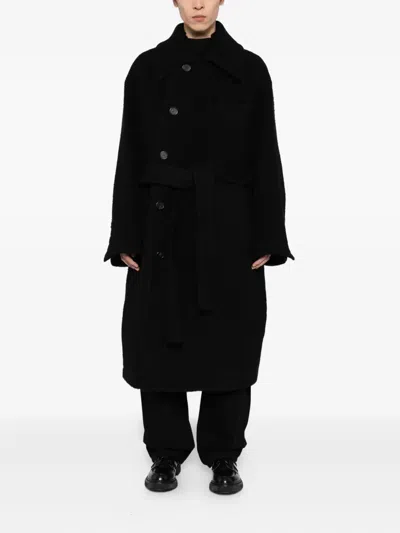 Songzio Double-breasted Coat In Black