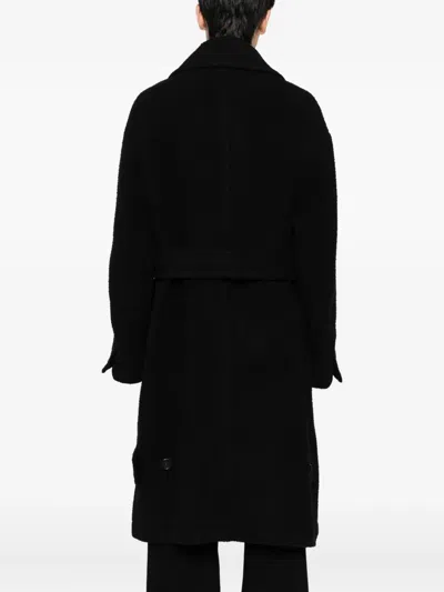Songzio Double-breasted Coat In Black