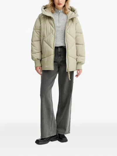 Marc O'polo Quilted Hooded Jacket In Neutral
