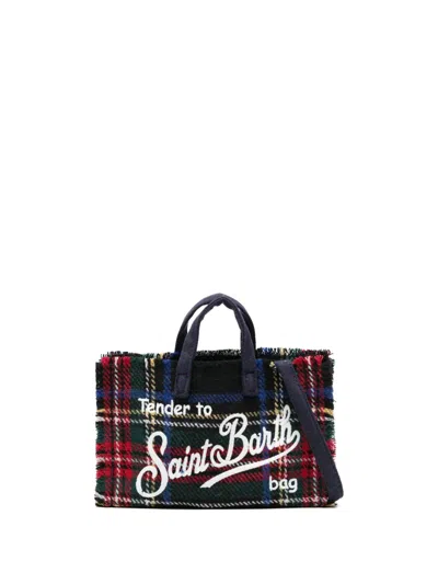 Mc2 Saint Barth Phone Tartan-pattern Tote Bag In Multi