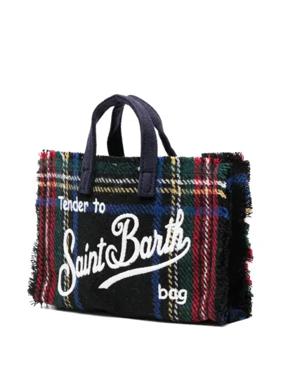 Mc2 Saint Barth Phone Tartan-pattern Tote Bag In Multi