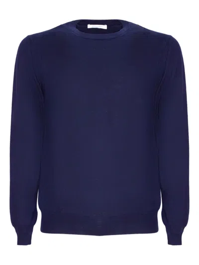 Cruciani Crew-neck Wool Sweater In Blue