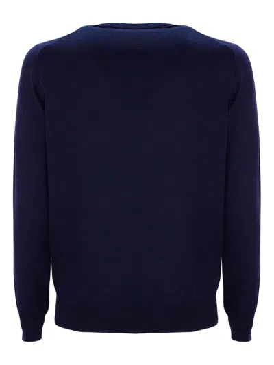 Cruciani Crew-neck Wool Sweater In Blue