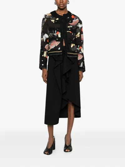 Undercover Black Printed Cotton Jacket In Black