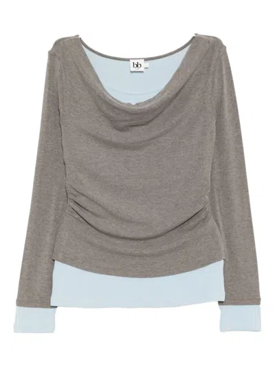 B+ab Double-layered Top In Gray