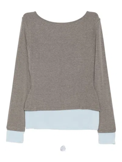B+ab Double-layered Top In Gray
