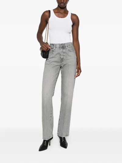 Frame The Vertical Five-pocket Jeans In Gray