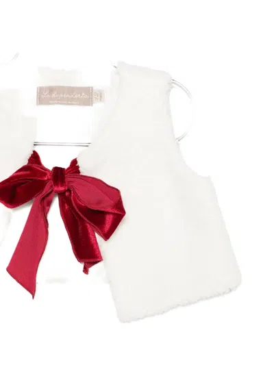 La Stupenderia Bow-detail Vest In White