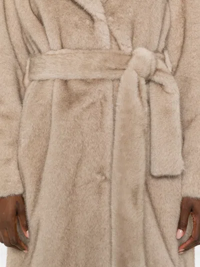 Herno Belted Single-breasted Coat In Neutral