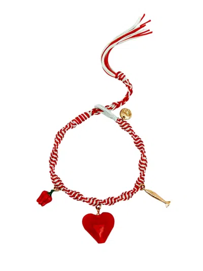 Alemais Heart Charm Bijoux Barcelet In Burgundy