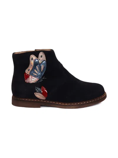 Pom D'api Butterfly Appliqué City Fly Boots In Black