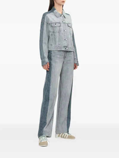 Rag & Bone Panelled Button Jacket In Blue