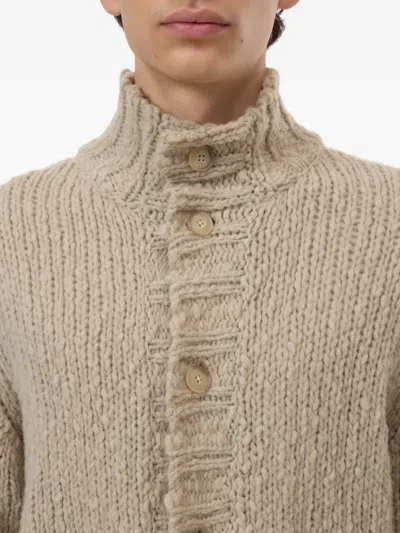 Closed Buttoned Cardigan In Gray