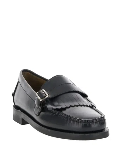 Sebago Fringed Buckled Loafers In Black