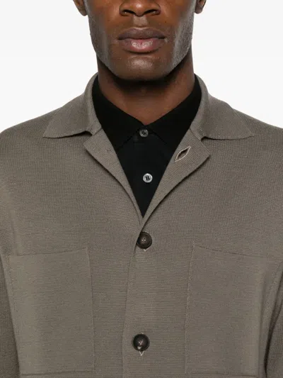 Dell'oglio Fine-knit Shirt In Gray