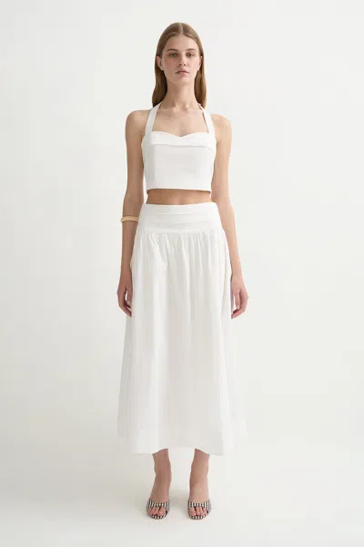 Posse Rue Cotton-poplin Halterneck Bustier Top In White