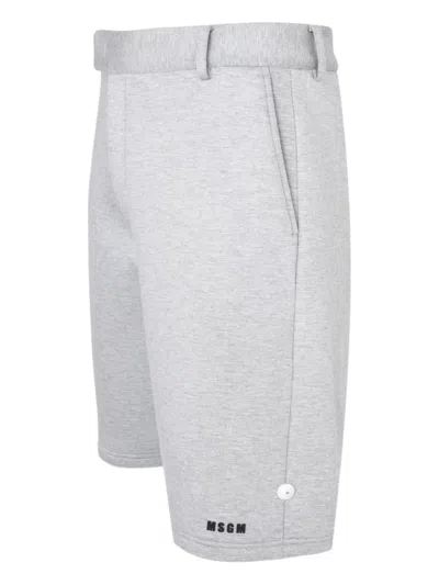 Msgm Belt Loops Shorts In Gray
