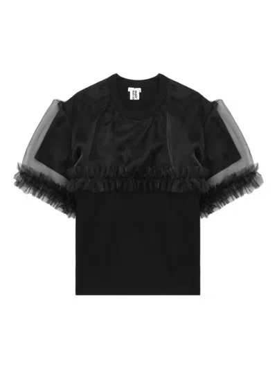 Noir Kei Ninomiya Ruffled Panel Top In Black