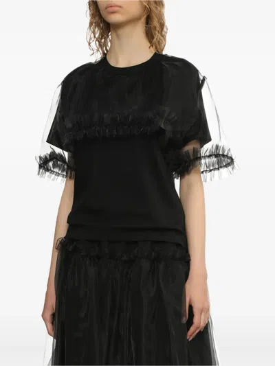 Noir Kei Ninomiya Ruffled Panel Top In Black