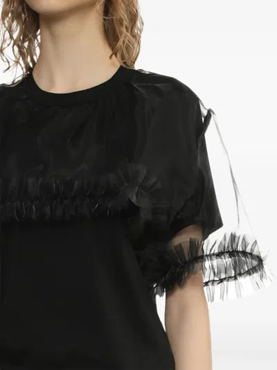 Noir Kei Ninomiya Ruffled Panel Top In Black