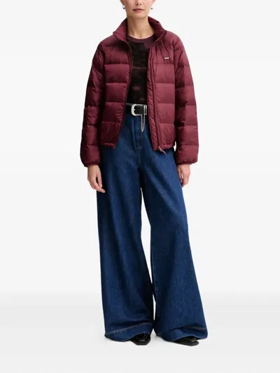 Levi's Willa Down Packable Zip Puffer Jacket In Red
