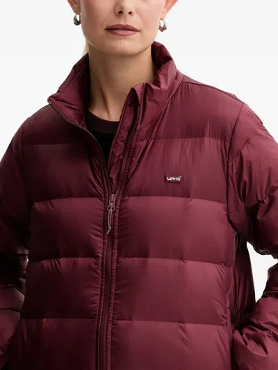 Levi's Willa Down Packable Zip Puffer Jacket In Red