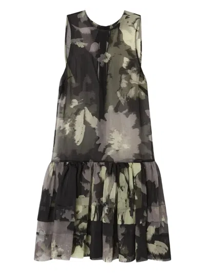 Lee Mathews Tiered Dress In Black