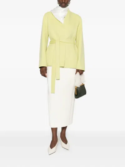 Ermanno Firenze Belted Single-breasted Coat In Yellow