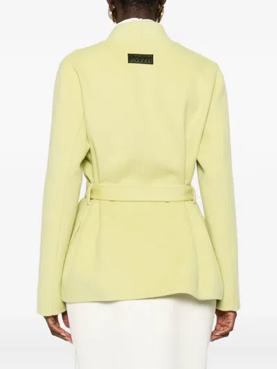 Ermanno Firenze Belted Single-breasted Coat In Yellow
