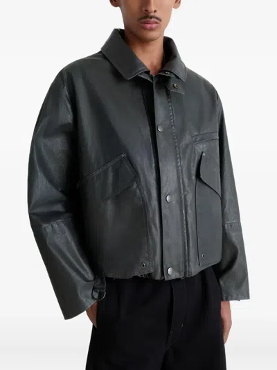 Lemaire Concealed-hood Rain Jacket In Black