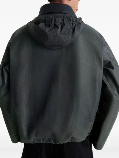 Lemaire Concealed-hood Rain Jacket In Black