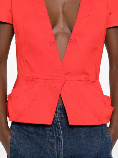 Pre-owned Dior 2000s Short Sleeve Jacket In Red