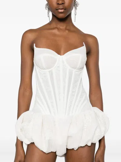 Giuseppe Di Morabito Lace Ruffled Dress In White