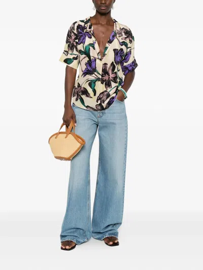 Pre-owned Marni 2000s Floral-print Blouse In Neutral