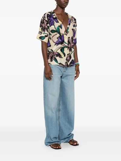 Pre-owned Marni 2000s Floral-print Blouse In Neutral