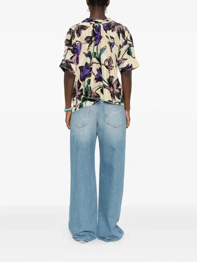 Pre-owned Marni 2000s Floral-print Blouse In Neutral