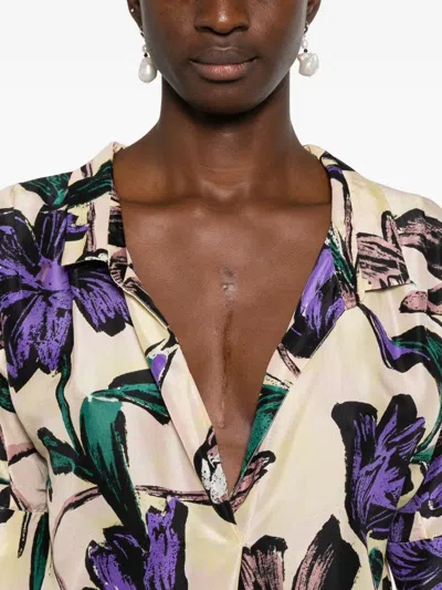 Pre-owned Marni 2000s Floral-print Blouse In Neutral