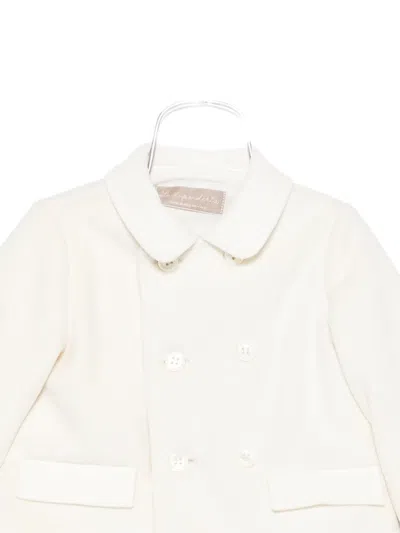 La Stupenderia Double-breasted Coat In White