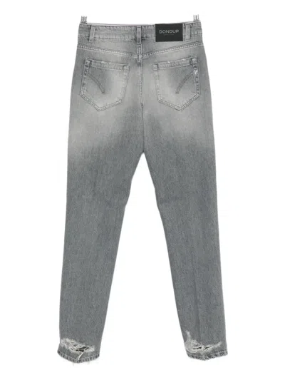 Dondup Five-pocket Distressed-hem Jeans In Gray