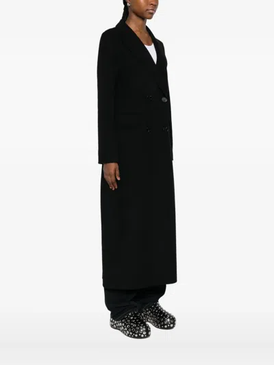 Ermanno Firenze Double-breasted Coat In Black