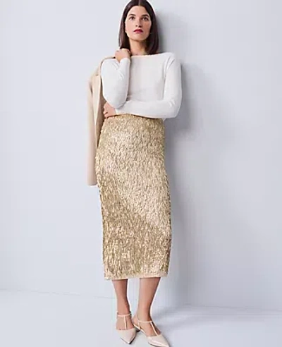 Ann Taylor Sequin Column Midi Skirt In Multi
