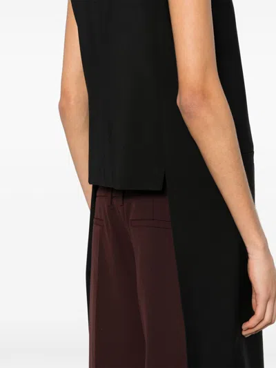 Alberta Ferretti Sleeveless Longline Jacket Front Pockets In Black