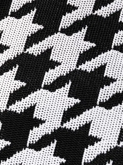 Balmain Houndstooth Motif Two-tone Dress With Golden Buttons In Black