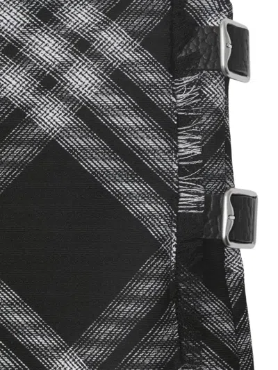 Burberry Wool Kilt Dress With Check Motif In Black